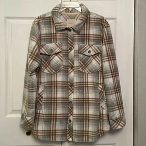 THREAD & SUPPLY Shacket Oversized Fleece Button Down with Pockets Medium